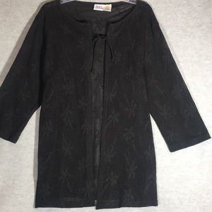 BEACH CABANA Cruise Beachy Vacation Pool Sheer Top Swimsuit Cover w/Palm Trees